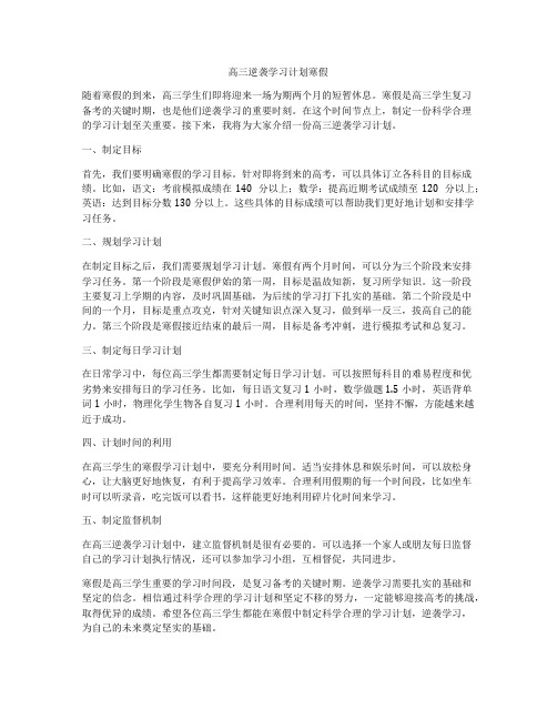 高三逆袭学习计划寒假