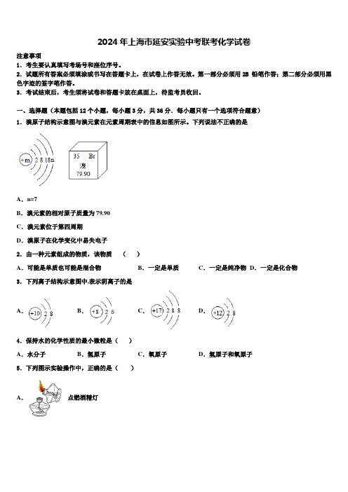 2024年上海市延安实验中考联考化学试卷含解析