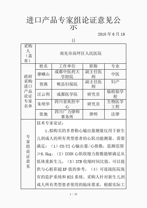 进口产品专家组论证意见公示(精品课件)