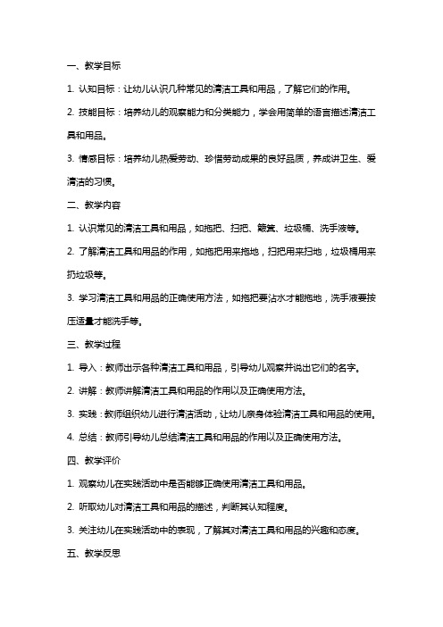 中班科学教案及教学反思《清洁好帮手》