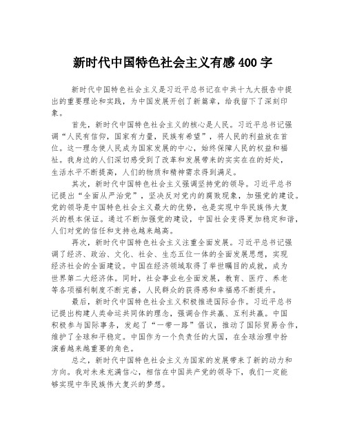 新时代中国特色社会主义有感400字