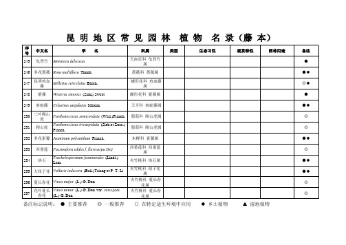 昆明常见园林植物