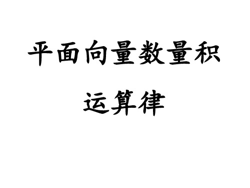 高二数学向量数量积的运算律(2019年11月整理)