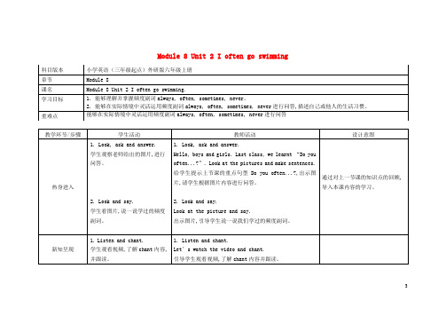 六年级英语上册Module8Unit2Ioftengoswimming教案外研版三起