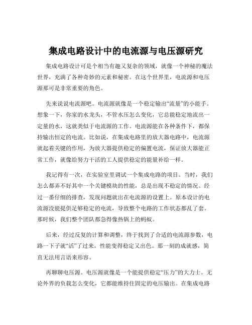 集成电路设计中的电流源与电压源研究