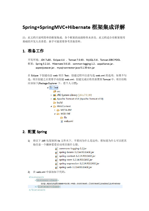 SpringMVC+Spring+Hibernate集成详解