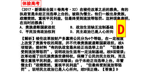高中历史一轮复习 必修一 第5、6讲 古代希腊罗马的政治制度