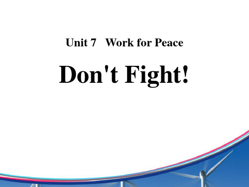 《Don't Fight!》Work for Peace ppt教学模板