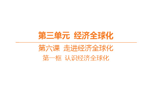 高中思想政治必修第一册精品课件 第三单元 经济全球化 第六课 走进经济全球化-第一框 认识经济全球化