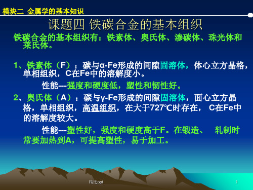 铁碳合金的基本组织及合金相图分析