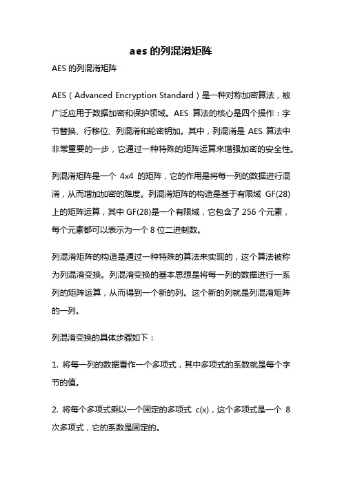 aes 的列混淆矩阵