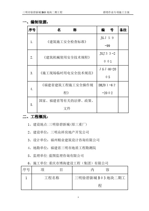 重庆某高层住宅群塔吊群塔作业施工方案_secret