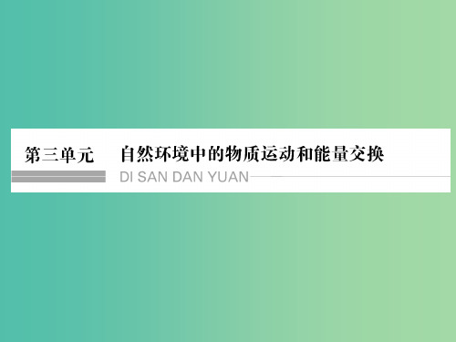 高考地理一轮复习 第三单元 境中的物质运动和能量交换 第一节 岩石圈与地表形态 鲁教版