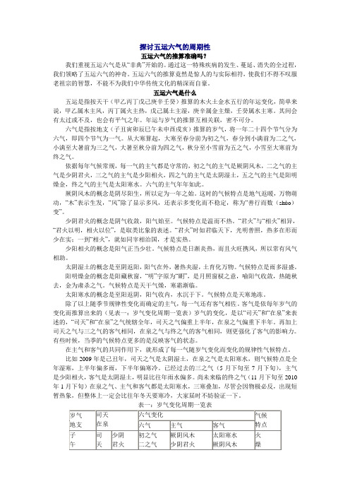 探讨五运六气的周期性