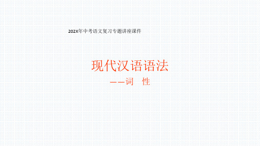 中考语文复习专题讲座课件现代汉语词性及辨析