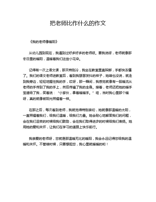 把老师比作什么的作文