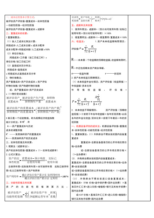 成本法的基本计算公式