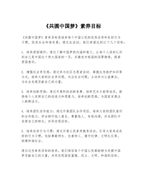 《共圆中国梦》素养目标