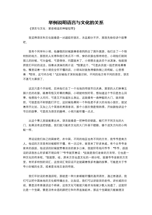 举例说明语言与文化的关系