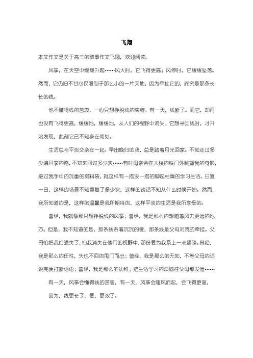 高中高三叙事作文:飞翔