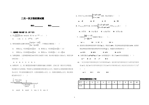 二元一次方程组培优竞赛测试题(1)