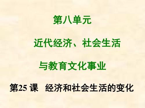 八年级历史部编版上册第25课 经济和社会生活的变化