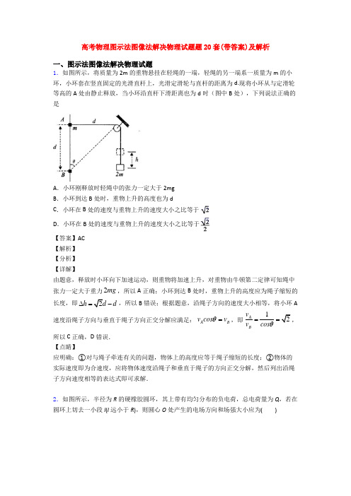 高考物理图示法图像法解决物理试题题20套(带答案)及解析