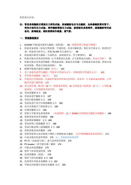 轮机部分工作量按类别及区域整理20141013资料.