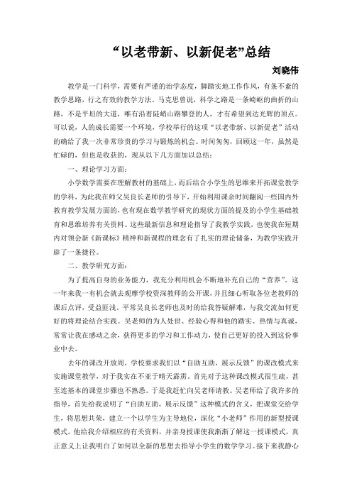 最新“以老带新、以新促老”总结学习资料