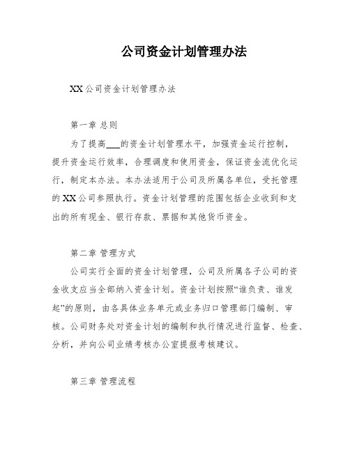 公司资金计划管理办法