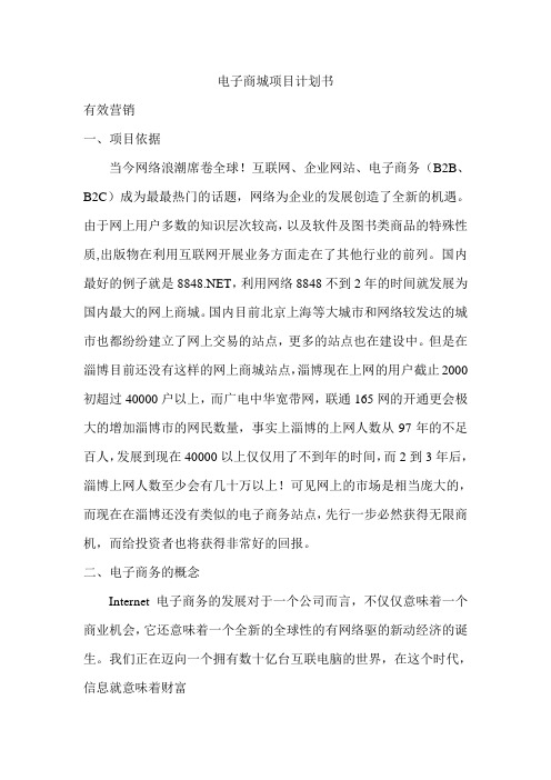 电子商城项目计划书