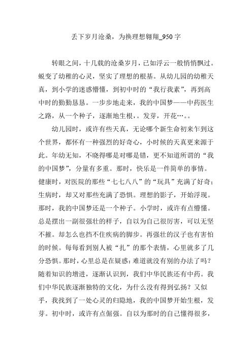 丢下岁月沧桑,为换理想翱翔_950字