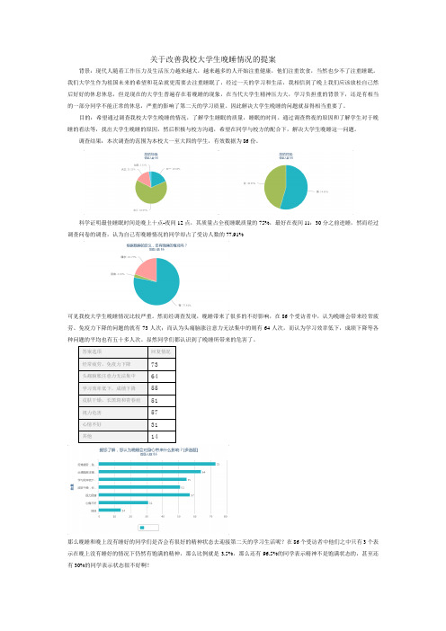 关于改善我校大学生晚睡情况的提案by徐健宇