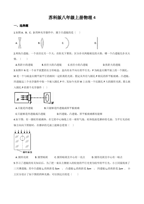 苏科版八年级上册物理4.2 透镜同步练习