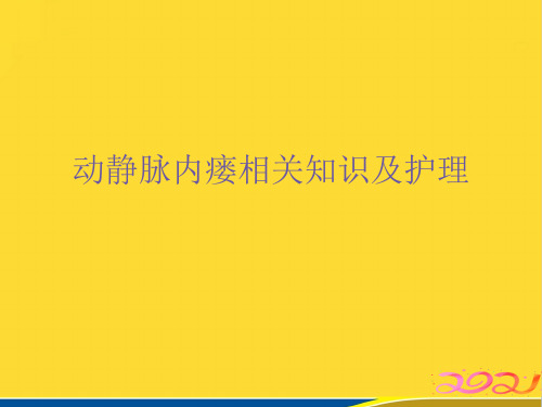 动静脉内瘘相关知识及护理优秀课件(标准版)ppt资料