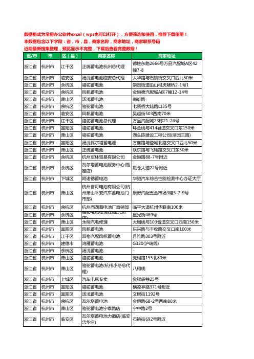 2020新版浙江省杭州市蓄电池工商企业公司商家名录名单黄页联系电话号码地址大全84家