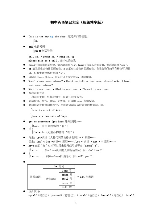 中高考英语笔记大全