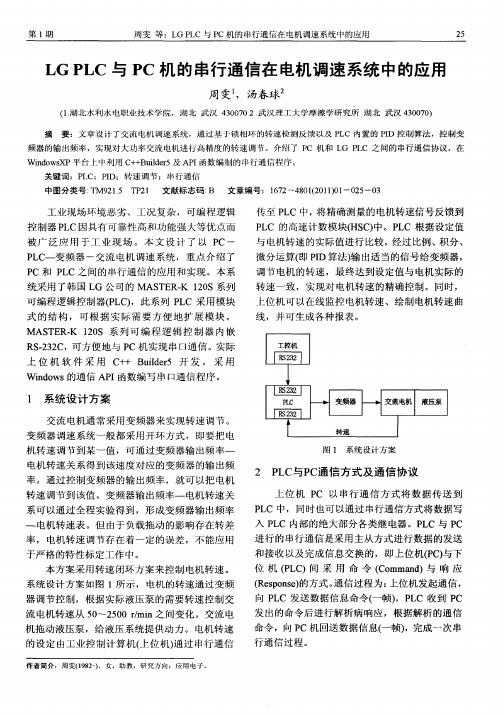 LGPLC与PC机的串行通信在电机调速系统中的应用