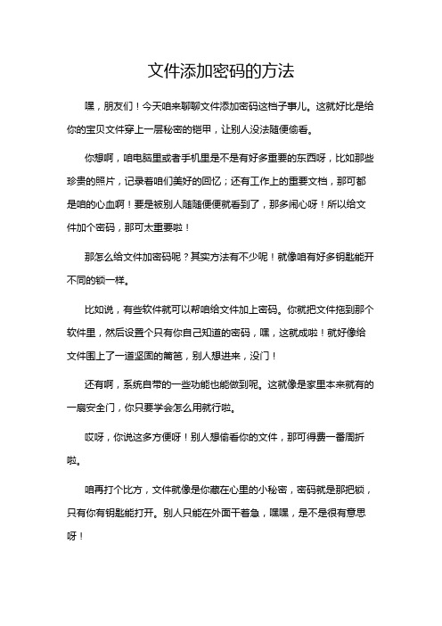 文件添加密码的方法