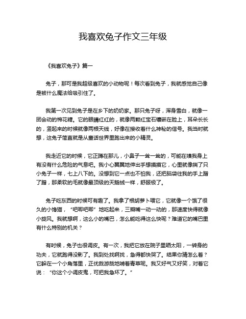 我喜欢兔子作文三年级