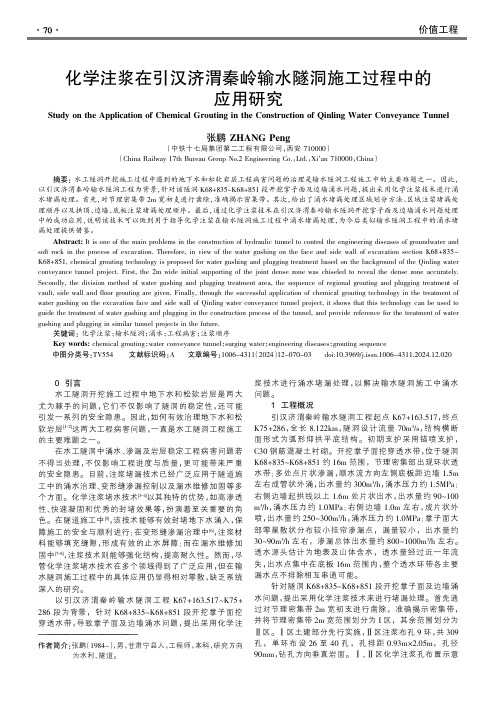 化学注浆在引汉济渭秦岭输水隧洞施工过程中的应用研究