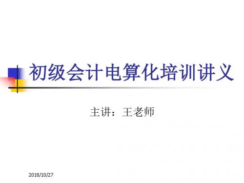 初级会计电算化培训讲义课件