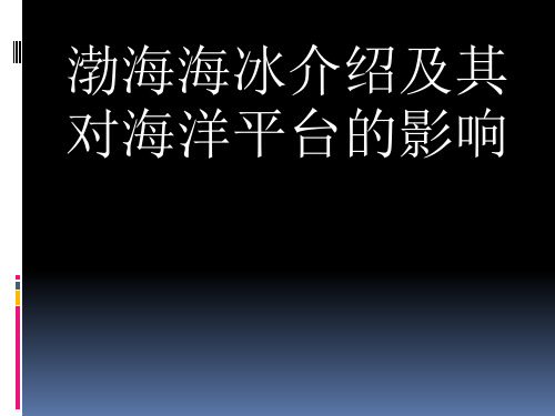 渤海海冰介绍及其对海洋平台的影响