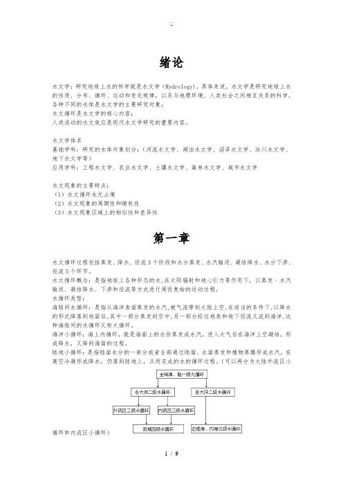 水文学整理重点