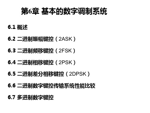 通信原理第六章基本的数字调制系统精品PPT课件