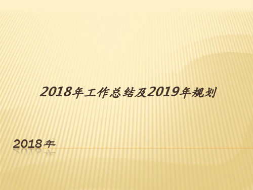 2018年年终总结及2019年规划-财务部