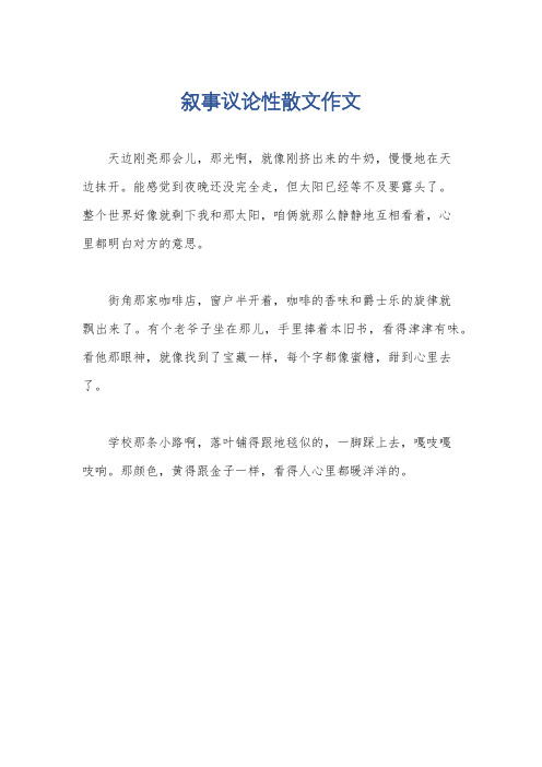 叙事议论性散文作文