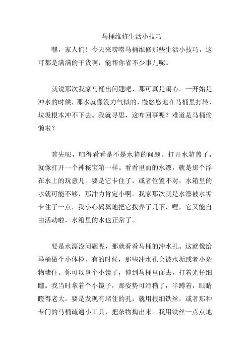 马桶维修生活小技巧