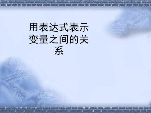 用表达式表示变量之间的关系讲解