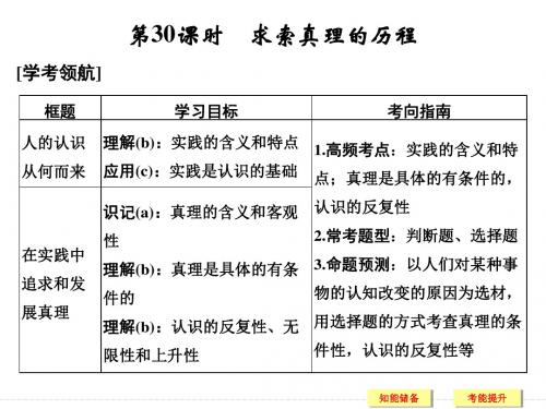 人教版2019版高考政治大一轮复习浙江专版:必修4 第2单元 第30课时 求索真理的历程